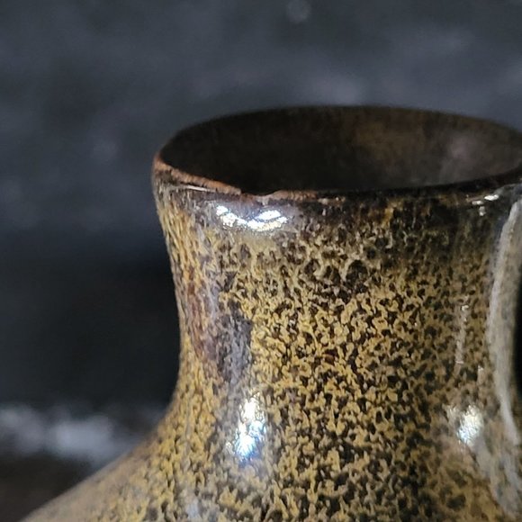 Vintage Mid Century Pottery Craft USA Stoneware Glaze Dipped Brown Bud Vase - Picture 4 of 7